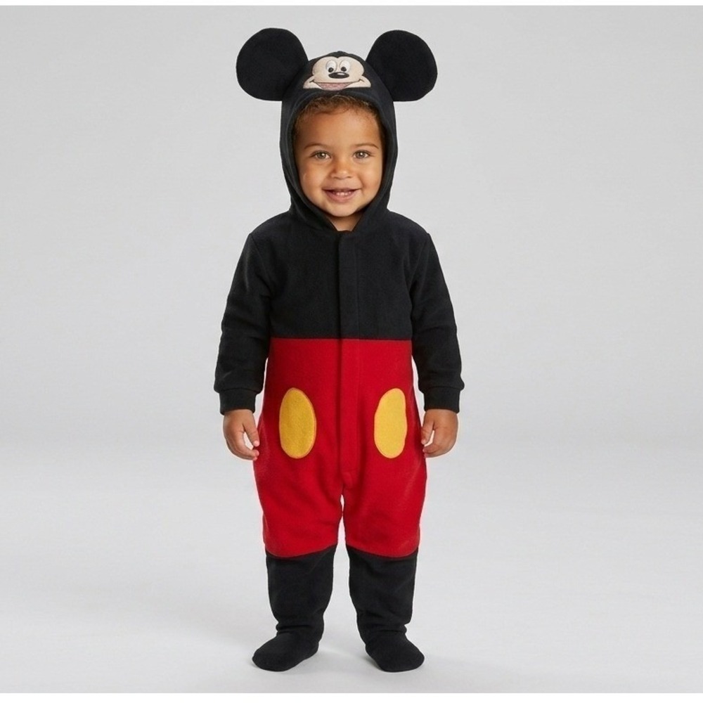Mickey Mouse Disney Costume Infant Baby Disguise Black Red Jumpsuit 12-18 Month